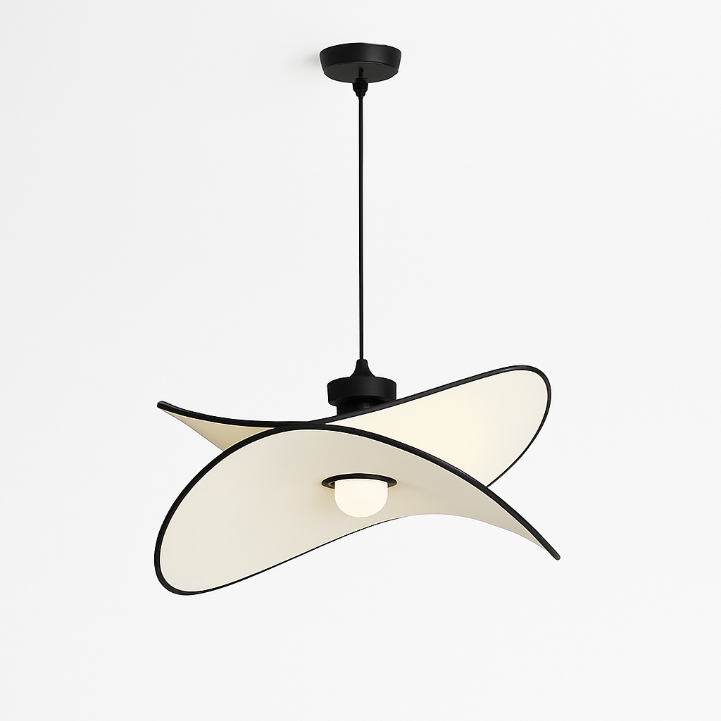 Lustre Suspendu Jaune Tissu & Fer Moderne