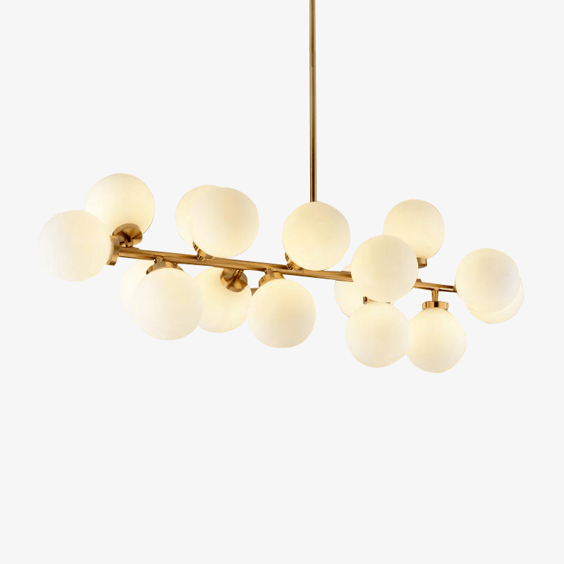 Lustre Design LED Noir ou Doré avec Boules en Verre
