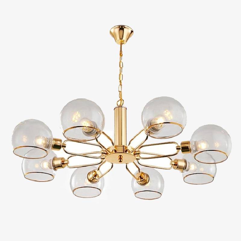 Lustre Moderne Doré Verre Design