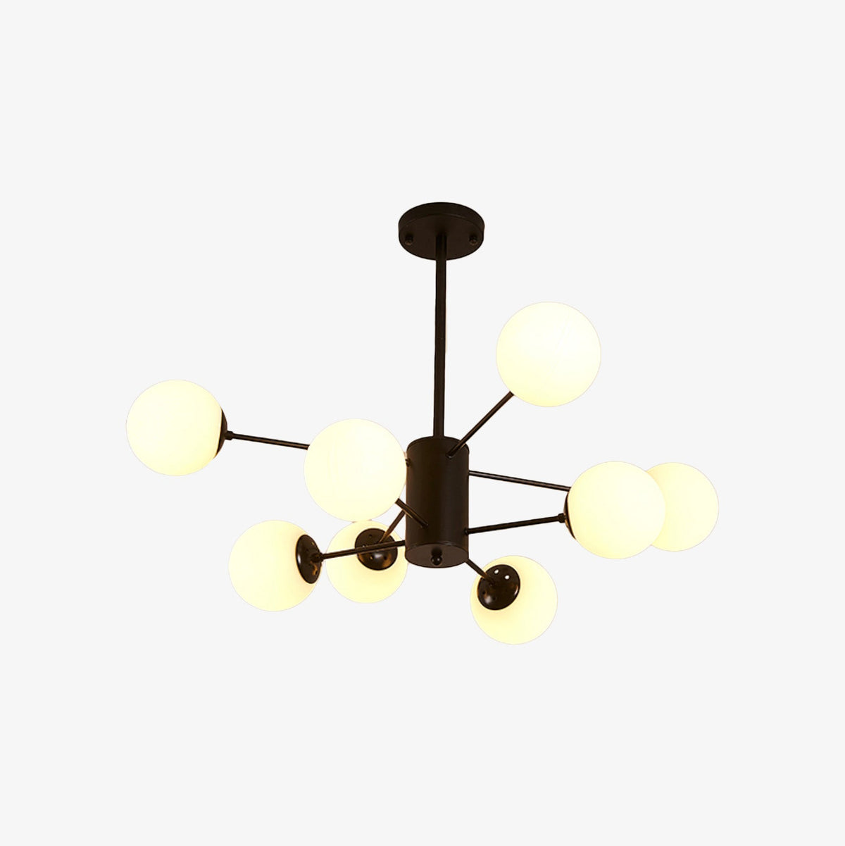 Lustre Design Vintage Noir XXL 8/12 Branches Verre