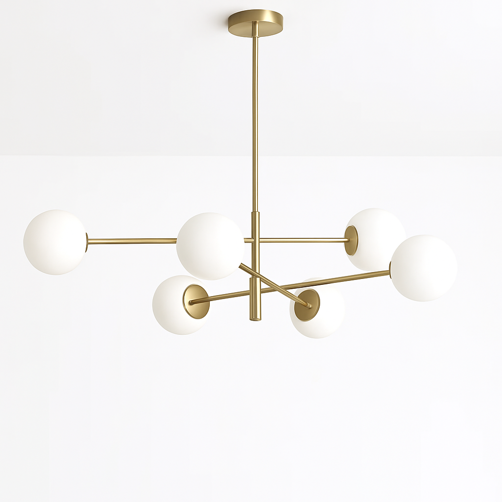 Lustre Nordique Verre & Laiton Moderne