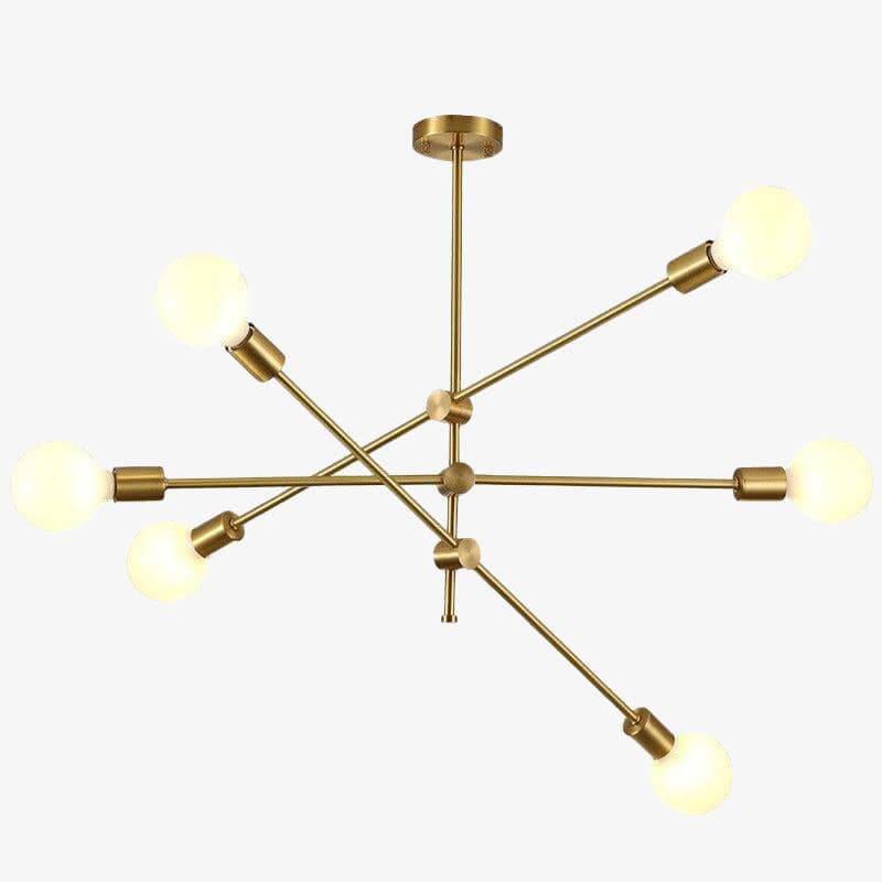 Lustre LED Métal Doré & Verre Design Européen