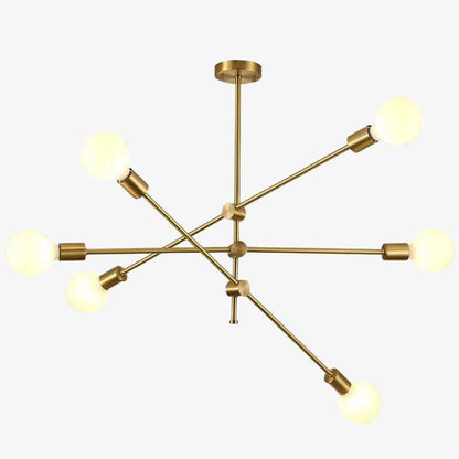 Lustre LED Métal Doré & Verre Design Européen