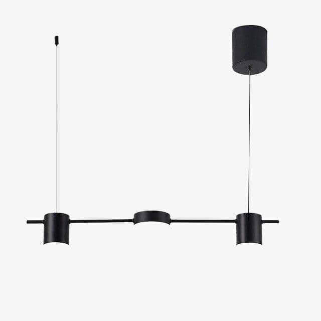 Lustre Design Allongé LED Noir ou Doré Métal Art Déco