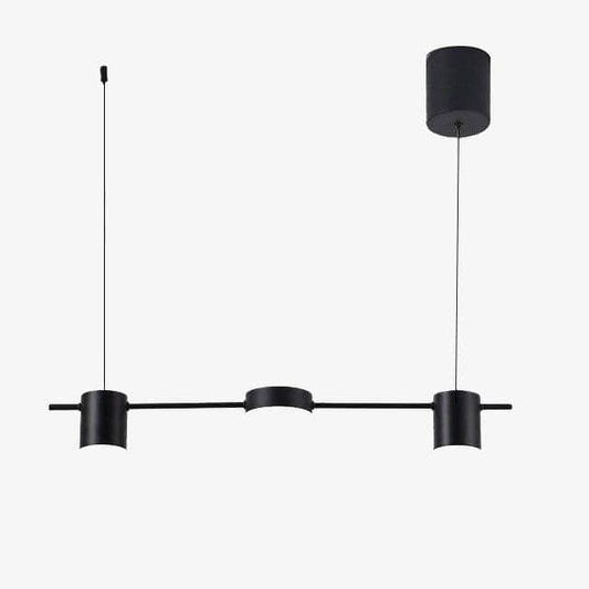 Lustre Design Allongé LED Noir ou Doré Métal Art Déco