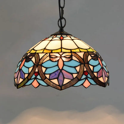 Lustre Tiffany Bohème Verre Coloré Rétro