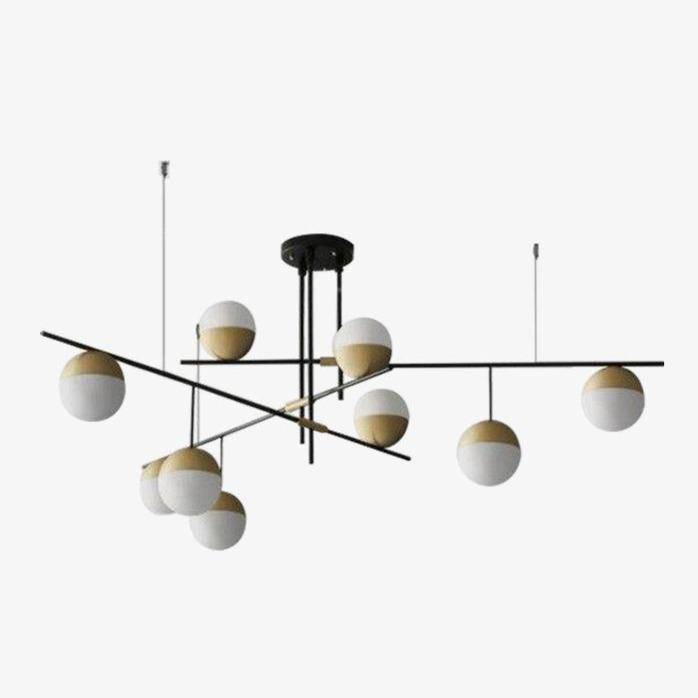 Lustre Design BRIDAY Doré Métal & Verre 9 Lumières