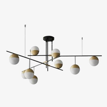 Lustre Design BRIDAY Doré Métal & Verre 9 Lumières