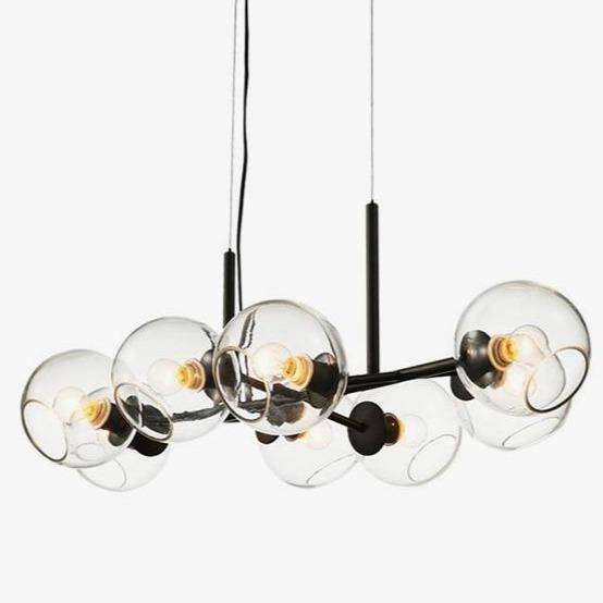 Lustre Design Boules de Verre Doré ou Noir