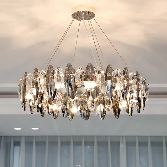 Lustre Cristal LED Moderne Chrome