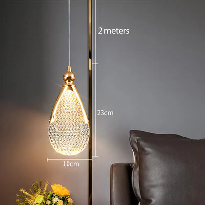 Lustre LED Cristal Doré Scandinave Moderne
