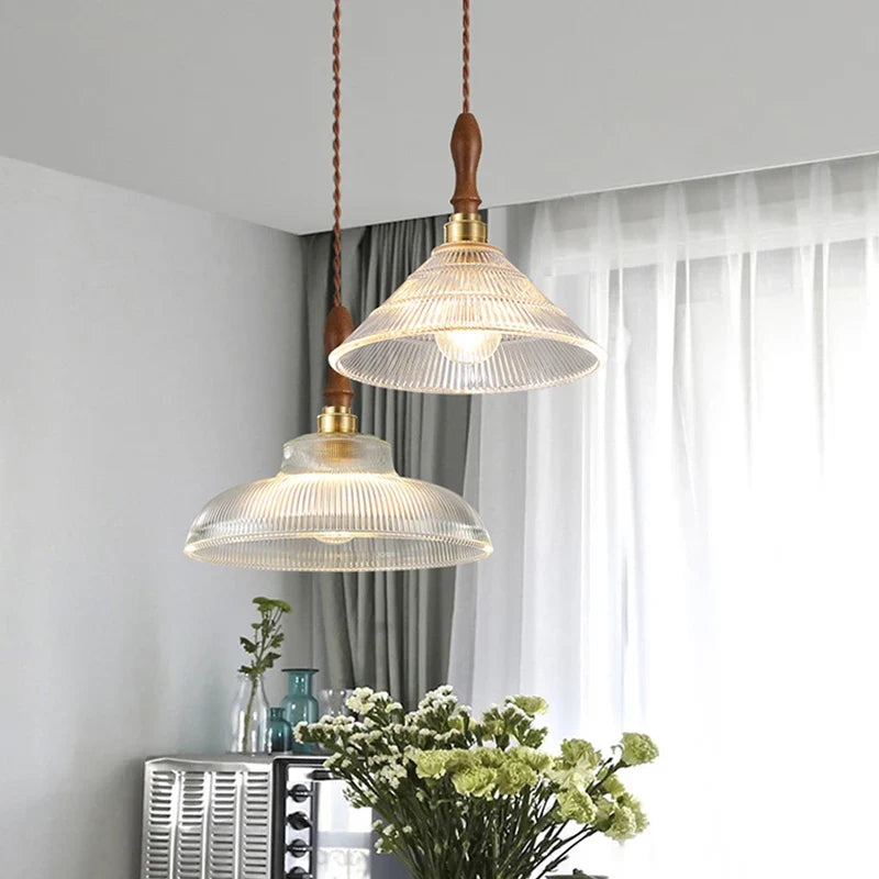 Suspension Moderne Verre & Cuivre Style Scandinave