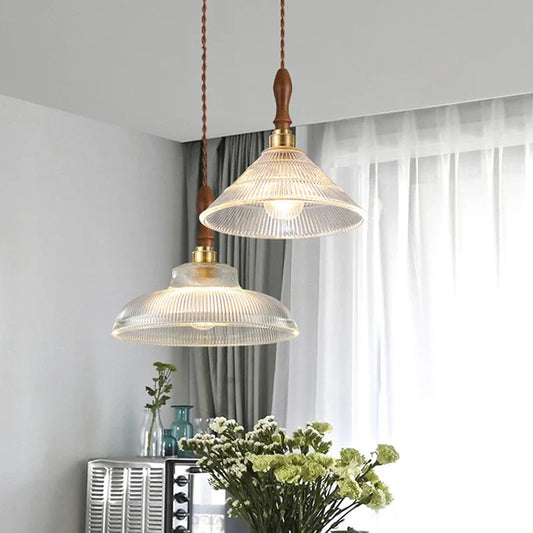 Suspension Moderne Verre & Cuivre Style Scandinave