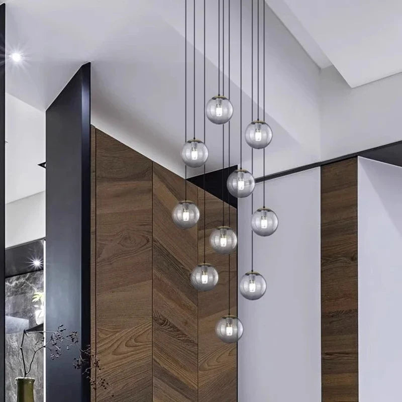 Lustre Suspendu LED Scandinave Design Alliage Gris