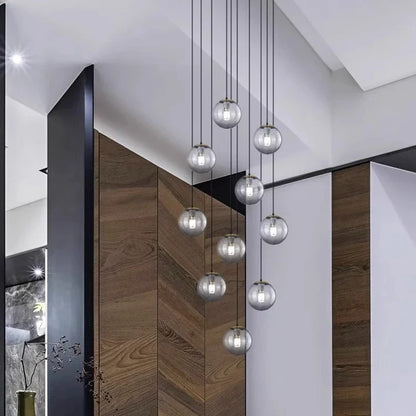 Lustre Suspendu LED Scandinave Design Alliage Gris