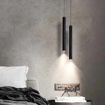 Suspension LED Cylindrique Design Nordique Noir