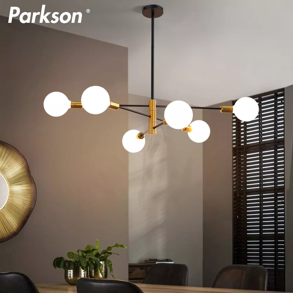 Lustre Spoutnik Noir & Doré LED E27 Design Nordique