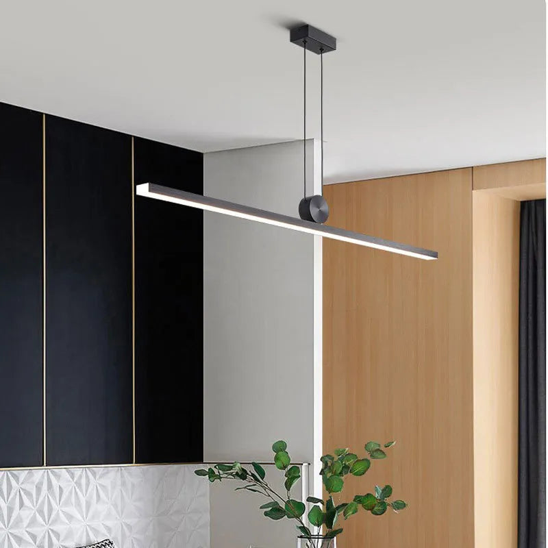 Suspension LED Design Minimaliste Noire Aluminium