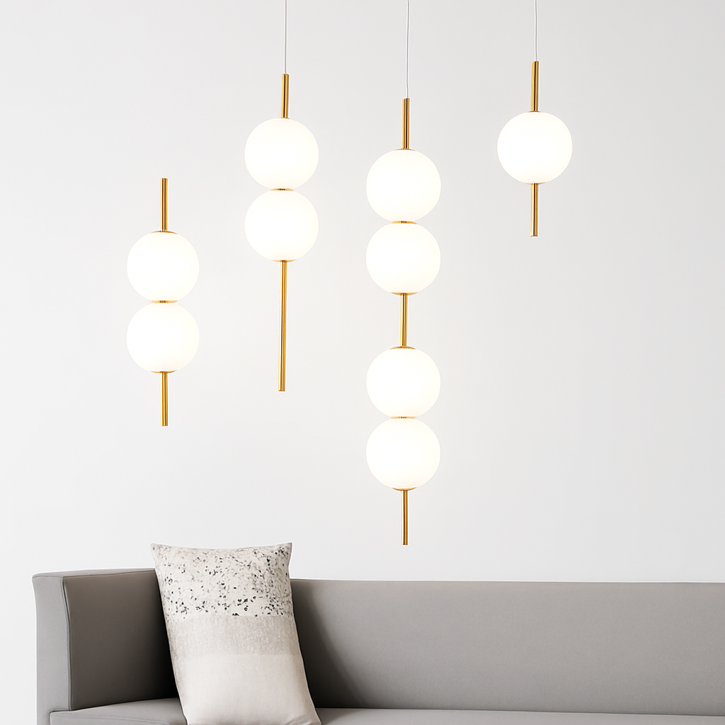 Suspension Boule Verre Métal Moderne LED