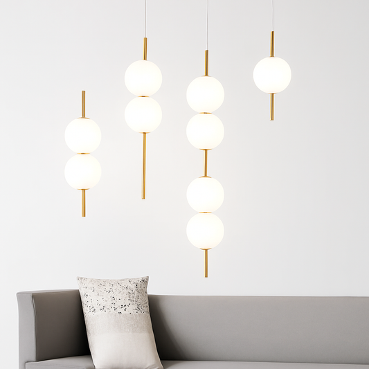 Suspension Boule Verre Métal Moderne LED