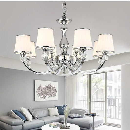 Lustre Moderne Chrome & Cristal Verre E14
