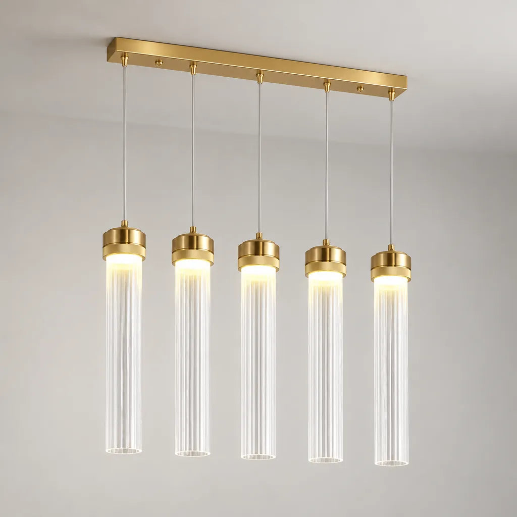 Suspension tube doré | Aurélia Luxe
