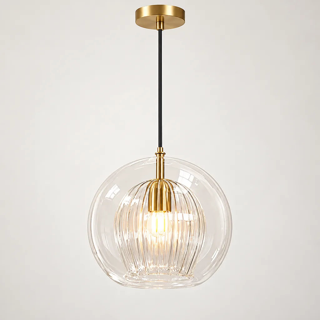 Luminaire globe strié | Aurelène