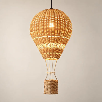 Lustre montgolfière rotin | Nefeli