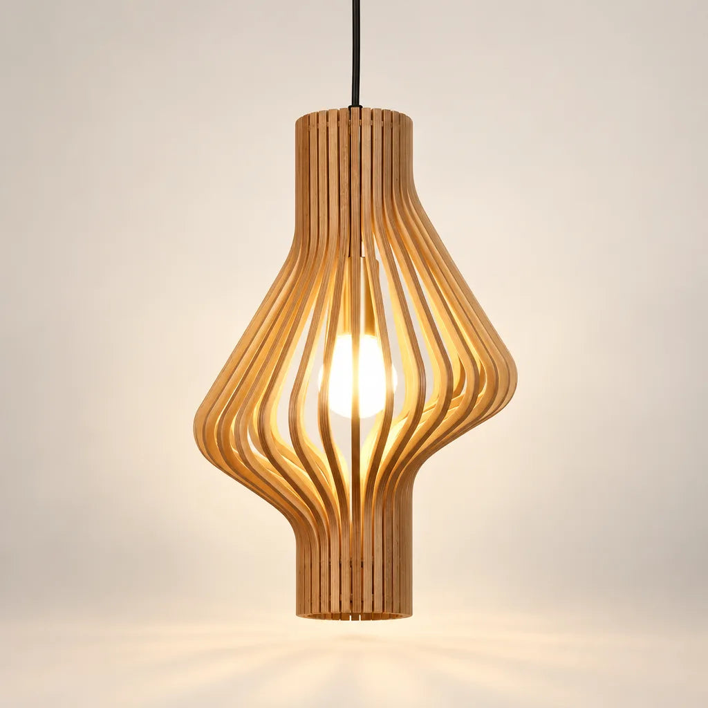 Lustre vase bois | Velora Nuit