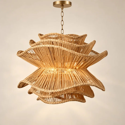 Lustre rotin tressé | Fleuron Lumina