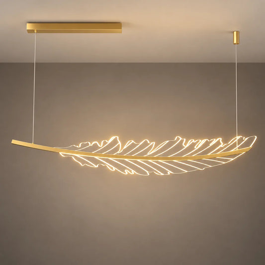 Lustre LED doré | Plume Lumina