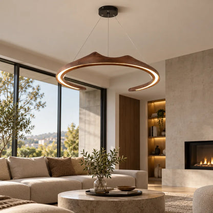 Lustre anneau bois | Noyera