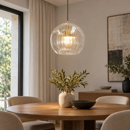 Luminaire globe strié | Aurelène