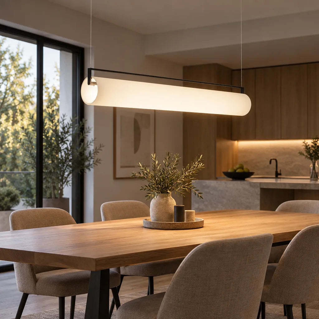 Lustre cylindre opalin | Aethel Lumina