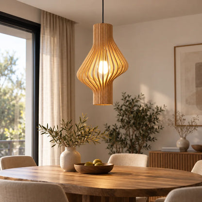 Lustre vase bois | Velora Nuit