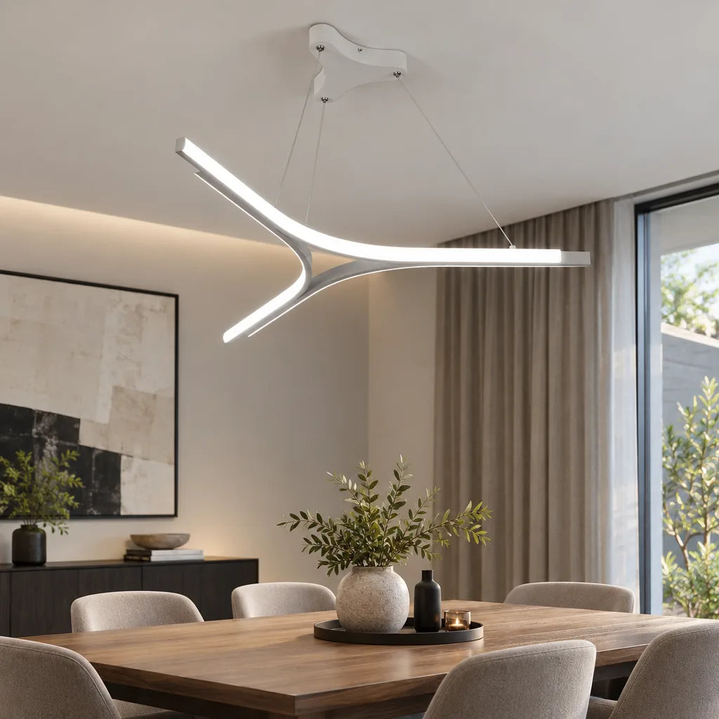 Lustre salon LED | Fourche Blanche