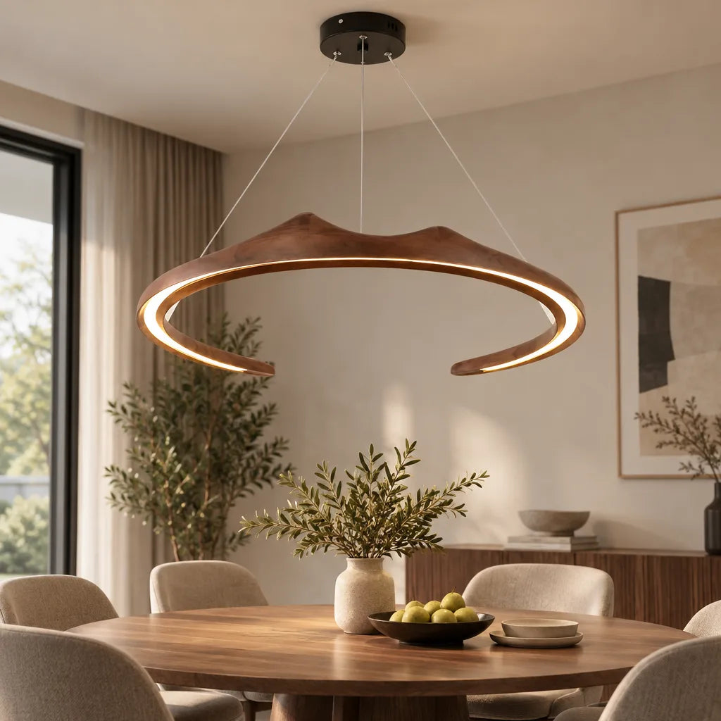 Lustre anneau bois | Noyera