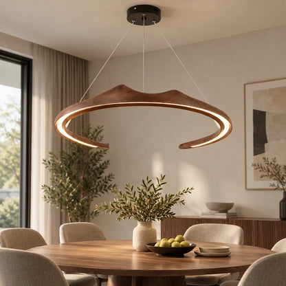 Lustre anneau bois | Noyera