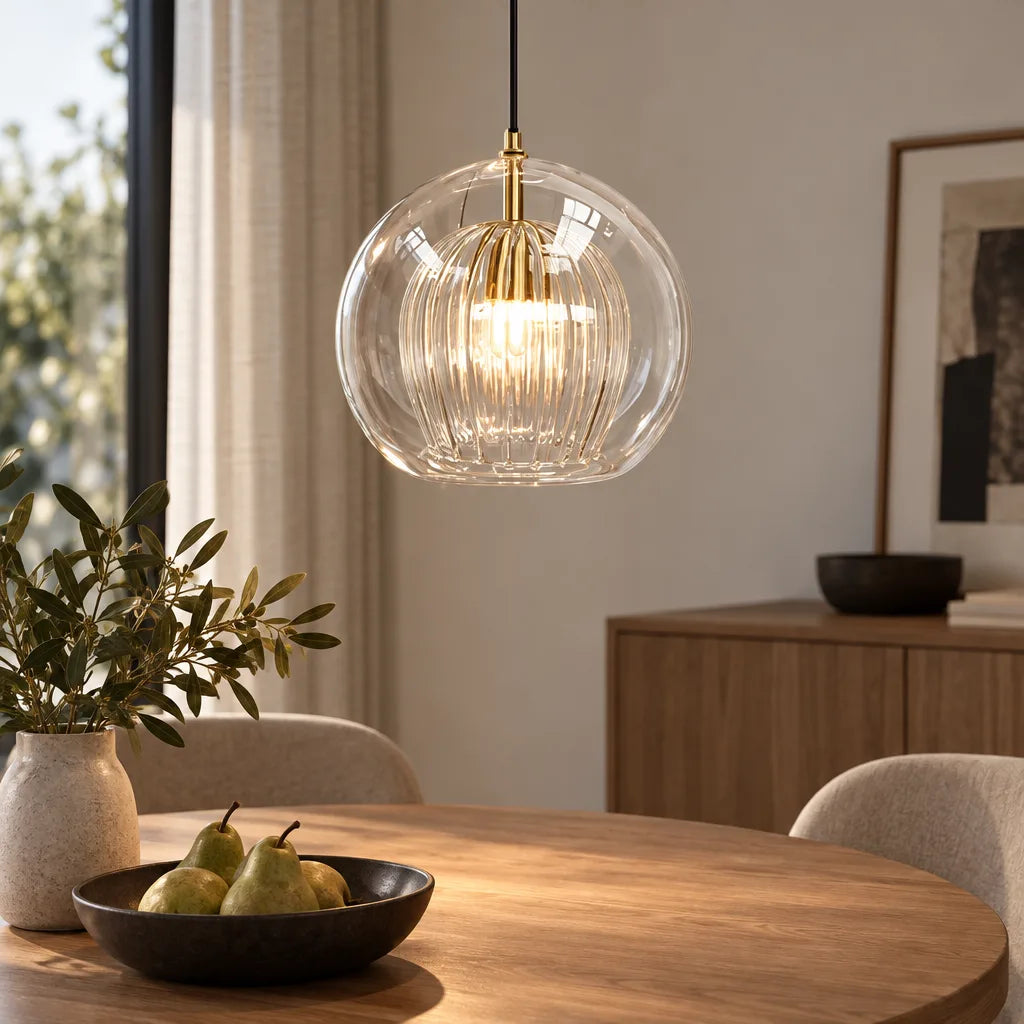 Luminaire globe strié | Aurelène