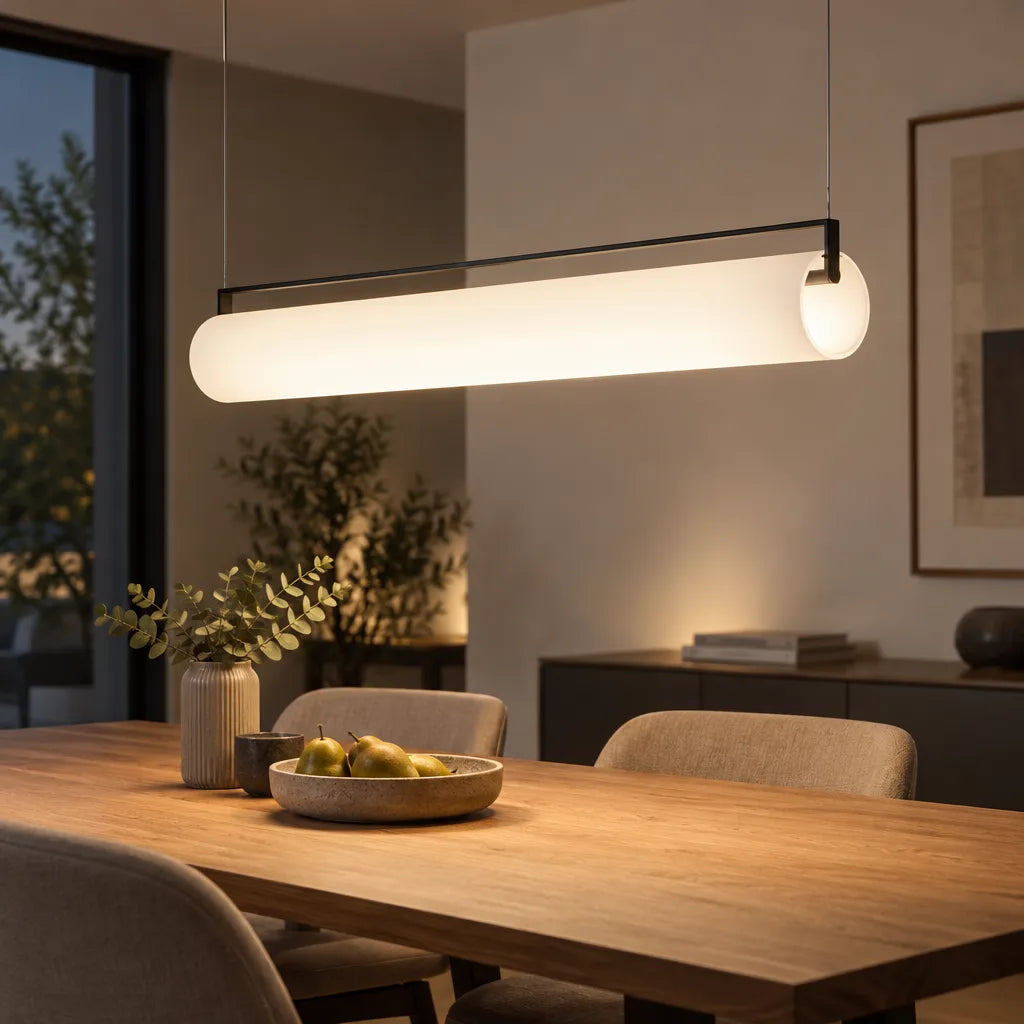 Lustre cylindre opalin | Aethel Lumina