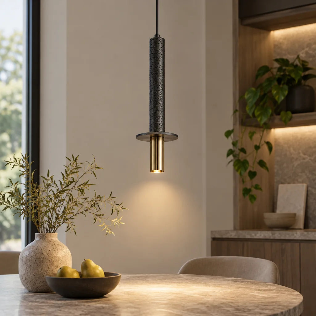 Suspension abat-jour travertin | Rocalia
