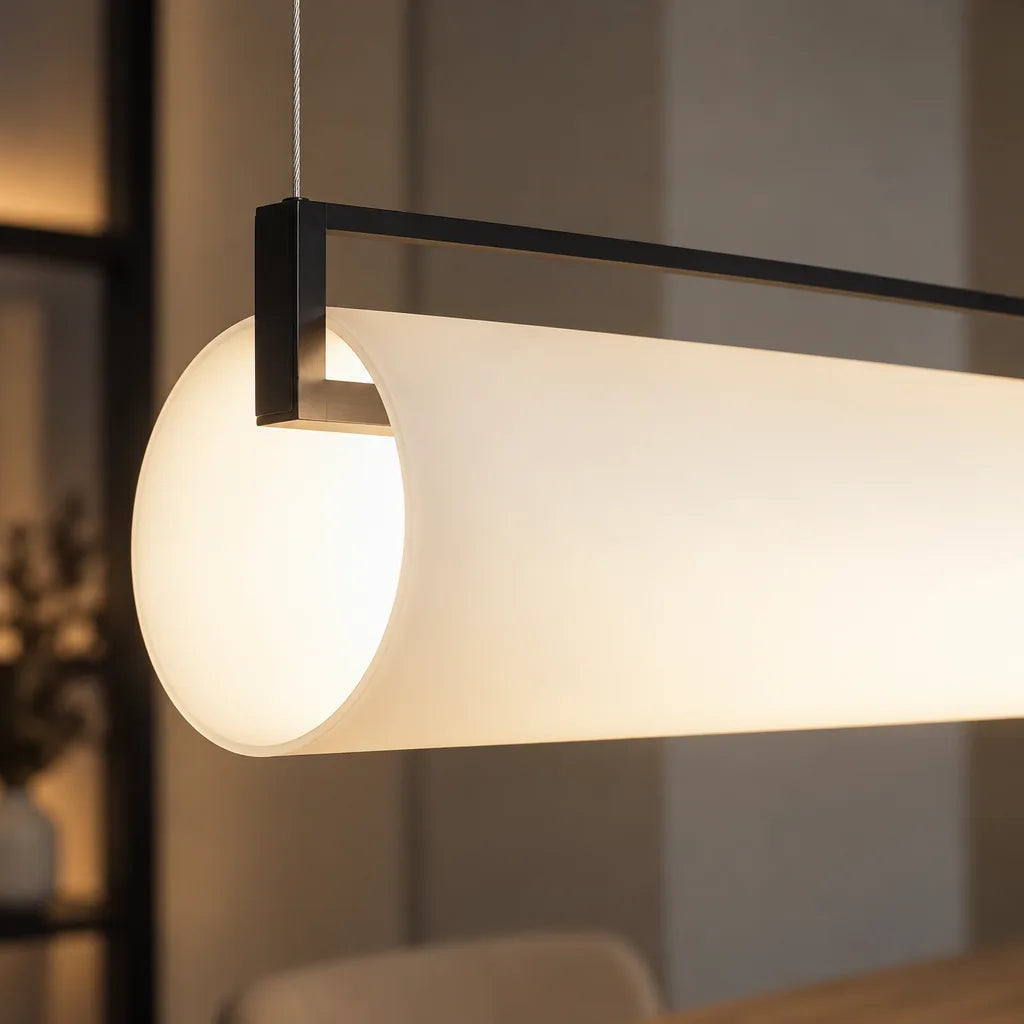 Lustre cylindre opalin | Aethel Lumina
