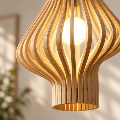 Lustre vase bois | Velora Nuit