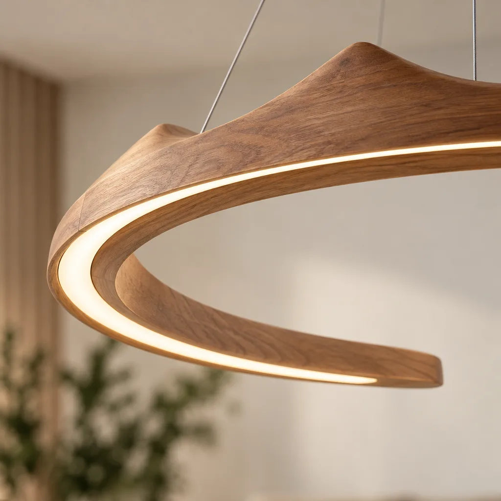 Lustre anneau bois | Noyera
