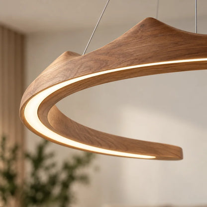 Lustre anneau bois | Noyera