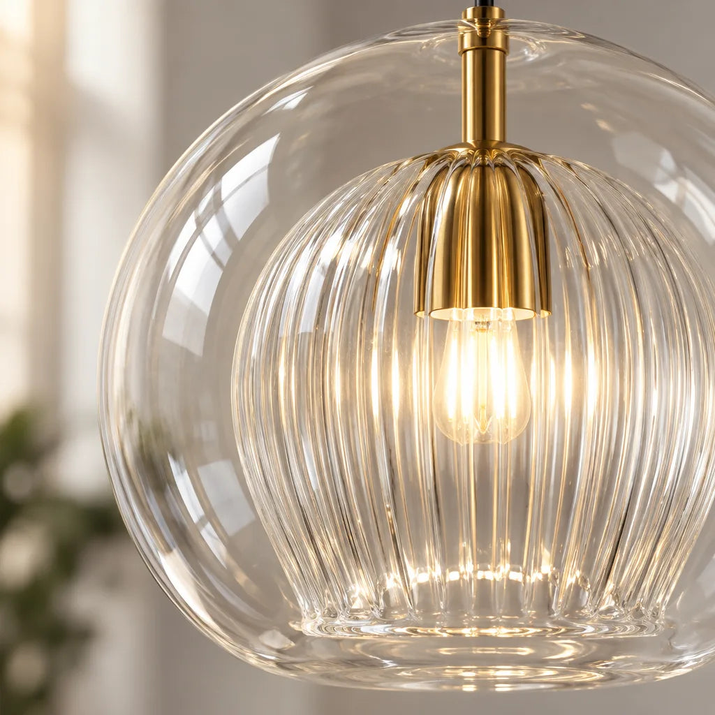 Luminaire globe strié | Aurelène