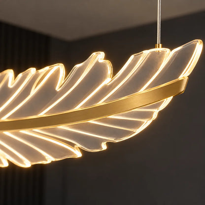 Lustre LED doré | Plume Lumina