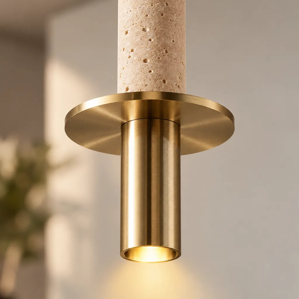 Suspension abat-jour travertin | Rocalia