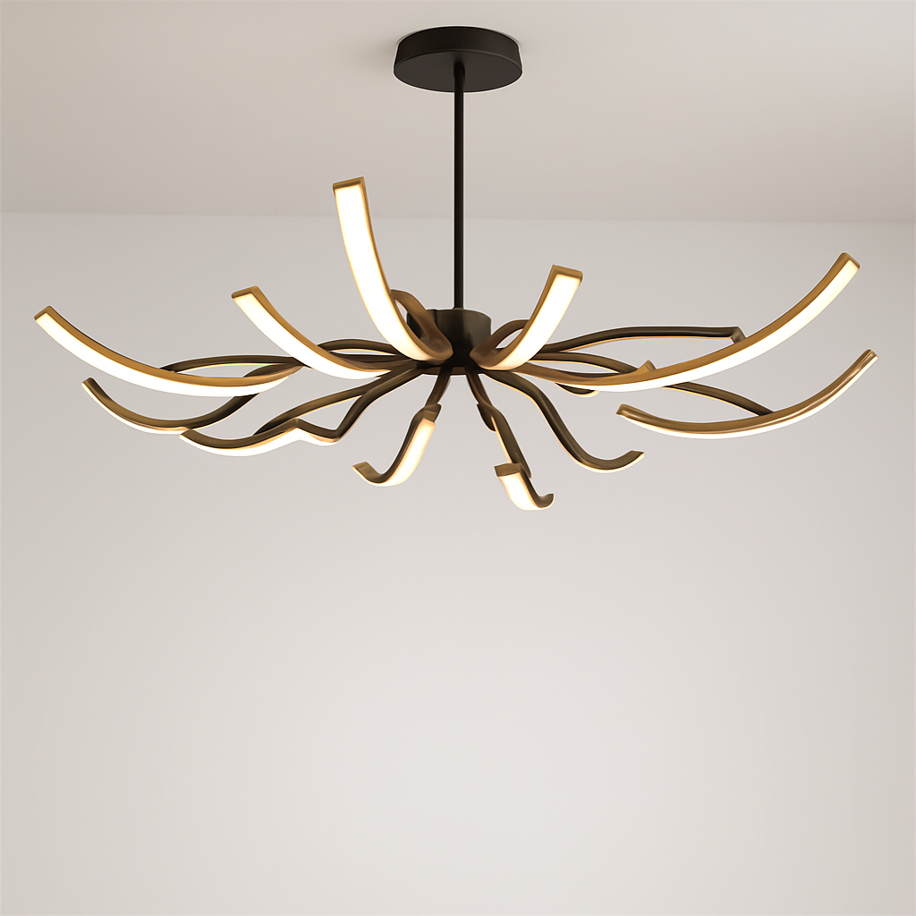 Lustre Araignée Design Chrome Poli LED Dimmable