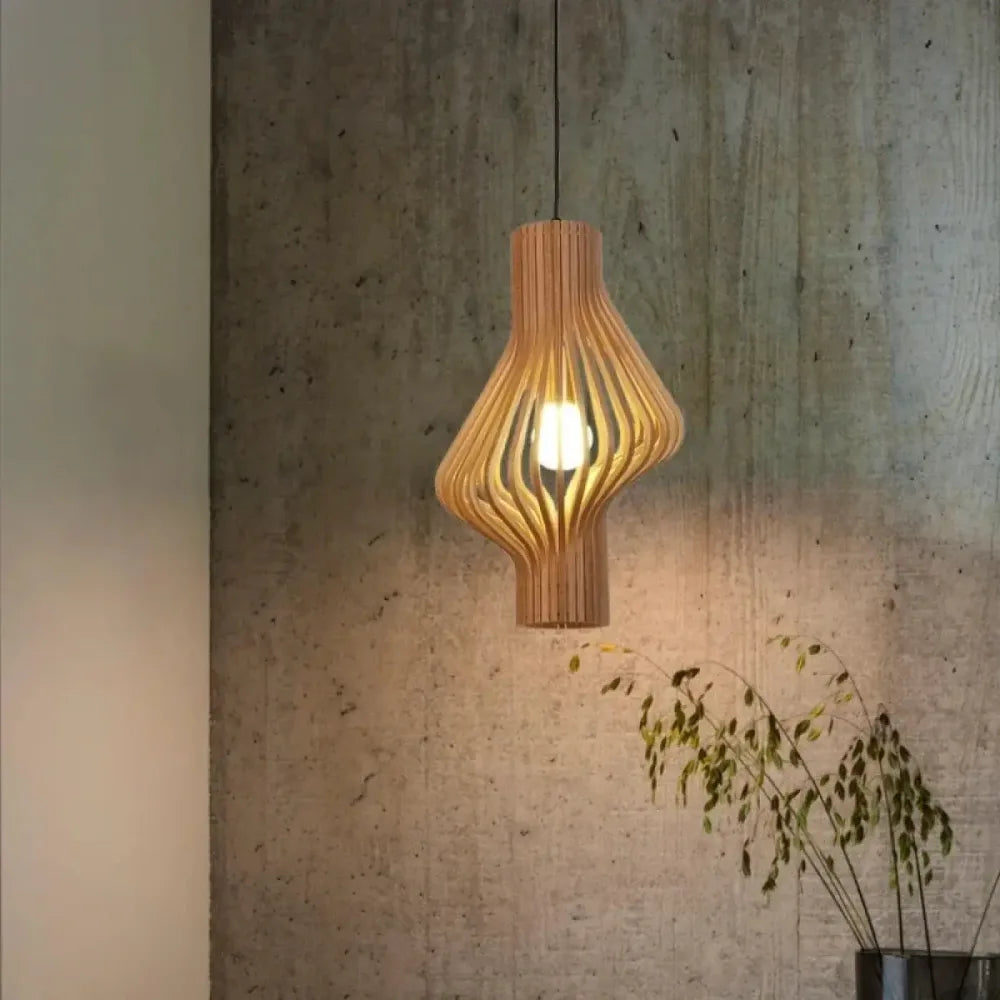 Lustre vase bois | Velora Nuit